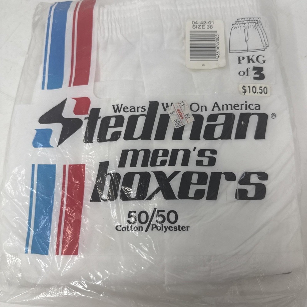 NOS Vtg Mens 38 Stedman Boxers Shorts 50/50 Size 38 Made in USA Underwear